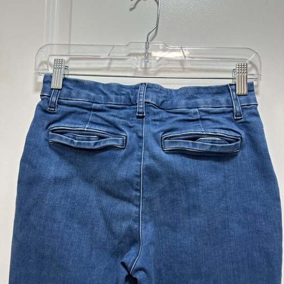 Frank & Eileen Wicklow Performance Cropped Blue Denim Jeans Raw Hem Size 0 - Picture 12 of 16